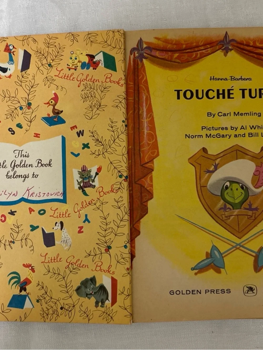 VTG 1961,62,64 bundle 3 HANNA BARBERA Little Golden Book Yogi Bear Touche PeterP